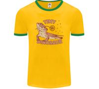 Tiny Dinosaur Divertente Drago Barbuto Uomo Ringer T-Shirt FotL