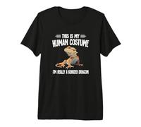 Tiny Dinosaur Human Costume Bearded Dragon Lover Maglietta Premium