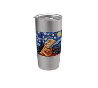 Tiny Dinosaur Kids Beardie Starry Night Bearded Dragon Lover Bicchiere termico in acciaio inox doppia parete