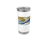 Tiny Dinosaur Retro Vintage Surfing Bearded Dragon Lover Bicchiere termico in acciaio inox doppia parete