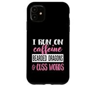 Tiny Dinosaur Womens Run On Caffiene Bearded Dragon Lover Custodia per iPhone 11