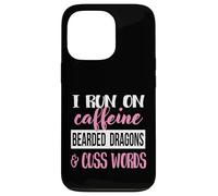 Tiny Dinosaur Womens Run On Caffiene Bearded Dragon Lover Custodia per iPhone 13 Pro