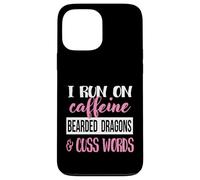 Tiny Dinosaur Womens Run On Caffiene Bearded Dragon Lover Custodia per iPhone 13 Pro Max