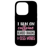 Tiny Dinosaur Womens Run On Caffiene Bearded Dragon Lover Custodia per iPhone 14 Pro