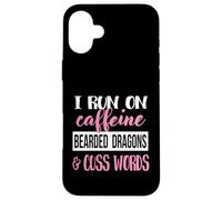 Tiny Dinosaur Womens Run On Caffiene Bearded Dragon Lover Custodia per iPhone 16 Plus