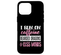 Tiny Dinosaur Womens Run On Caffiene Bearded Dragon Lover Custodia per iPhone 16 Pro Max