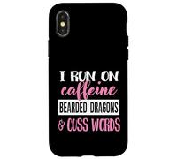 Tiny Dinosaur Womens Run On Caffiene Bearded Dragon Lover Custodia per iPhone X/XS