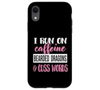 Tiny Dinosaur Womens Run On Caffiene Bearded Dragon Lover Custodia per iPhone XR