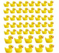 Tiny Ducks 50pcs Mini Ducks Plastica Luminosa Cute Giallo Miniatura Ducks 0,8x0,6 Mini Figure Per Case Delle Bambole Decorazioni In Vaso Giardino