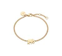 Tiny Elephant - Bracciale in acciaio inox placcato oro 14 carati, con | regolabile da 16 a 19 cm, ciondolo da 6 x 6,2 mm, da indossare tutti i giorni, design estivo