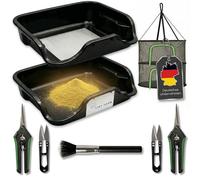 TINY FARM - Premium Trim Bin Set con filtro per polline da 150 micron, ciotola con forbici e rete | Trimming Tray e Dry Sift | Trim Tray | Raccolta Grow | Trim Bowl | Trimbina | Trim Bowl