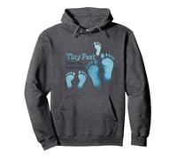 Tiny Feet Lascia Big Impressions Baby Milestone Memory Felpa con Cappuccio, Unisex per Adulti, Grigio Scuro, L