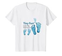 Tiny Feet Lascia Big Impressions Baby Milestone Memory Maglietta, Bambini, Bianco, 4 Anni