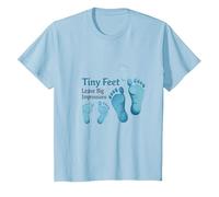 Tiny Feet Lascia Big Impressions Baby Milestone Memory Maglietta, Bambini, Celeste, 4 Anni