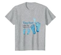 Tiny Feet Lascia Big Impressions Baby Milestone Memory Maglietta, Bambini, Grigio Melange, 2 Anni