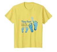 Tiny Feet Lascia Big Impressions Baby Milestone Memory Maglietta, Bambini, Limone, 10 Anni