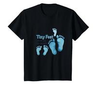 Tiny Feet Lascia Big Impressions Baby Milestone Memory Maglietta, Bambini, Nero, 10 Anni