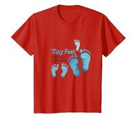 Tiny Feet Lascia Big Impressions Baby Milestone Memory Maglietta, Bambini, Rosso, 10 Anni