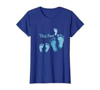 Tiny Feet Lascia Big Impressions Baby Milestone Memory Maglietta, Donna, Blu Reale, L