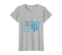 Tiny Feet Lascia Big Impressions Baby Milestone Memory Maglietta, Donna, Grigio Melange, XXL