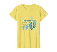 Tiny Feet Lascia Big Impressions Baby Milestone Memory Maglietta, Donna, Limone, XL