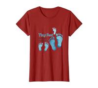 Tiny Feet Lascia Big Impressions Baby Milestone Memory Maglietta, Donna, Mirtillo Rosso, L