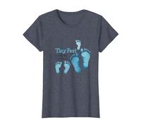 Tiny Feet Lascia Big Impressions Baby Milestone Memory Maglietta, Donna, Pervinca, L