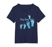 Tiny Feet Lascia Big Impressions Baby Milestone Memory Maglietta, Donna Plus-Size, Navy, 2X