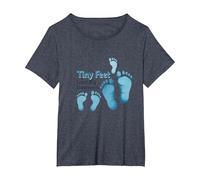 Tiny Feet Lascia Big Impressions Baby Milestone Memory Maglietta, Donna Plus-Size, Pervinca, 3X
