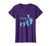Tiny Feet Lascia Big Impressions Baby Milestone Memory Maglietta, Donna, Viola, L