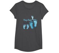 Tiny Feet Lascia Big Impressions Baby Milestone Memory Maglietta, Ragazze, Grigio Scuro, M