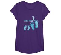 Tiny Feet Lascia Big Impressions Baby Milestone Memory Maglietta, Ragazze, Viola, L