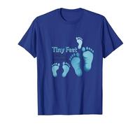 Tiny Feet Lascia Big Impressions Baby Milestone Memory Maglietta, Uomo, Blu Reale, L