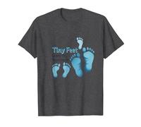 Tiny Feet Lascia Big Impressions Baby Milestone Memory Maglietta, Uomo, Grigio Scuro, XL