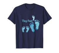 Tiny Feet Lascia Big Impressions Baby Milestone Memory Maglietta, Uomo, Navy, 4XL
