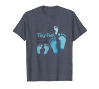Tiny Feet Lascia Big Impressions Baby Milestone Memory Maglietta, Uomo, Pervinca, L