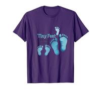 Tiny Feet Lascia Big Impressions Baby Milestone Memory Maglietta, Uomo, Viola, L