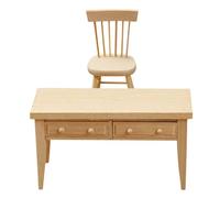 Tiny Furniture, Miniature Table Chair, 1/12 Scale Decorative Set, Charming Model Making Accessory, Ideal Ornament for Toy Display Fairy Gardens Collectors Boys Girls Pretend Play