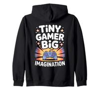 Tiny Gamer Big Dreamer Pixel Style Felpa con Cappuccio