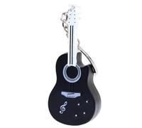 Tiny Guitar Keychain con suono, portachiavi per chitarra, in lega, basso, mini ed elettrico, strumento per gli amanti della musica, Nero, Siehe Beschreibung