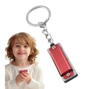Tiny Harmonica Key Chain, Small Harmonica Key Chain - 4 fori 8 toni metallo armonica giocattolo, strumento musicale portatile, accessorio elegante per adulti, principianti