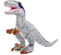 Tiny Heart Dinosauro Velociraptor Peluche Realistica Animale Adorabile - Regali Morbidi e Carini per Bambini, Ragazzi e Ragazze - Giocattoli Grigio 16"