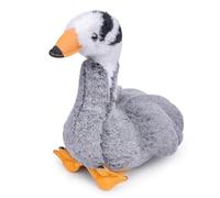 Tiny Heart Peluche a forma di oca selvatica 11.8in, peluche a forma di anatra morbida, serie di simulazione, peluche a forma di oca selvatica, cuscino per bambola per bambini e grigio