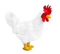 Tiny Heart Realistico gallo bianco peluche, morbido e realistico, animale di pollo imbottito, arredamento per la casa a forma di pollame, adatto per bambini finti 45 cm/15in