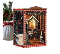 Tiny House, set di puzzle in legno 3D, per edifici, casa di Natale, decorazione vintage, per compleanno, Halloween, principianti, scrittura, libreria