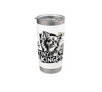 Tiny Kingpin - Chihuahua dai capelli lunghi Bicchiere termico in acciaio inox doppia parete