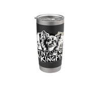 Tiny Kingpin - Chihuahua dai capelli lunghi Bicchiere termico in acciaio inox doppia parete