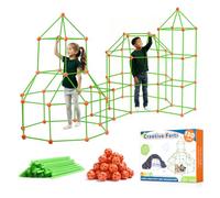 Tiny Land 130 Pcs Kit Costruzioni Forte Bambini, Giochi Castelli Tunnel | Giocattolo Creativo per Ragazzi 5-8 Anni, STEM Capanna Castelli fai-da-te Tenda, Giochi Interno ed Esterno Giardino