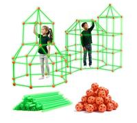 Tiny Land Kit di costruzione del forte per bambini - 130 pezzi Giocattolo creativo per ragazzi di 5+ anni - STEM DIY Castelli Tunnel Tenda