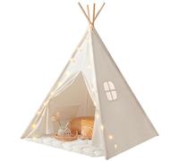 Tiny Land Tenda per Bambini, Tenda Gioco Bambini con Coperta & Fata Luci & Borsa di tela- Tende Indiana Bambini per 3 4 5 6 7 anni Bambina & Ragazzi, Tipi, Teepee